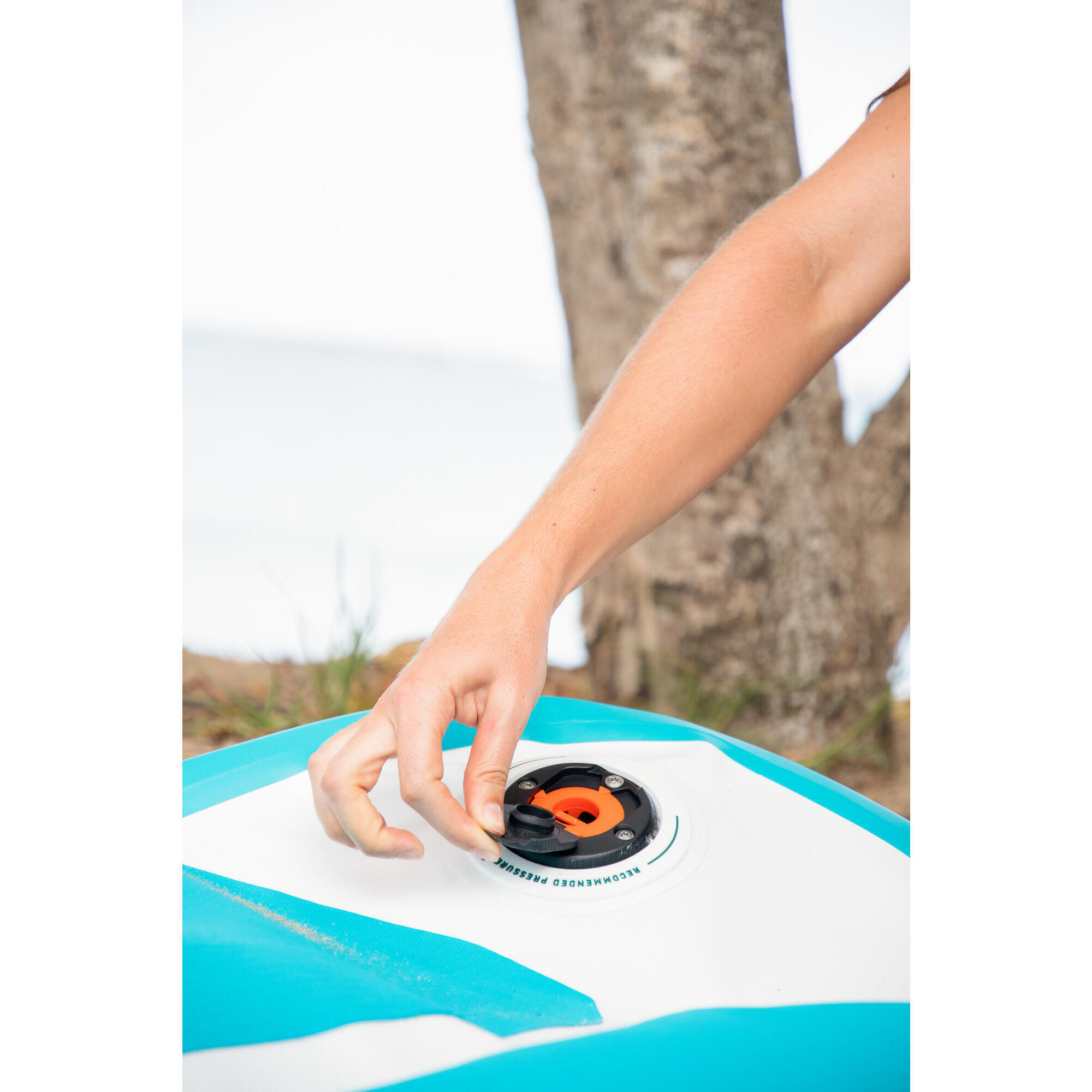 Inflatable Paddle Board - 100 White/Green - ITIWIT