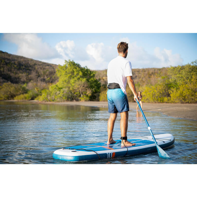 Compact opblaasbaar supboard voor beginners L wit blauw