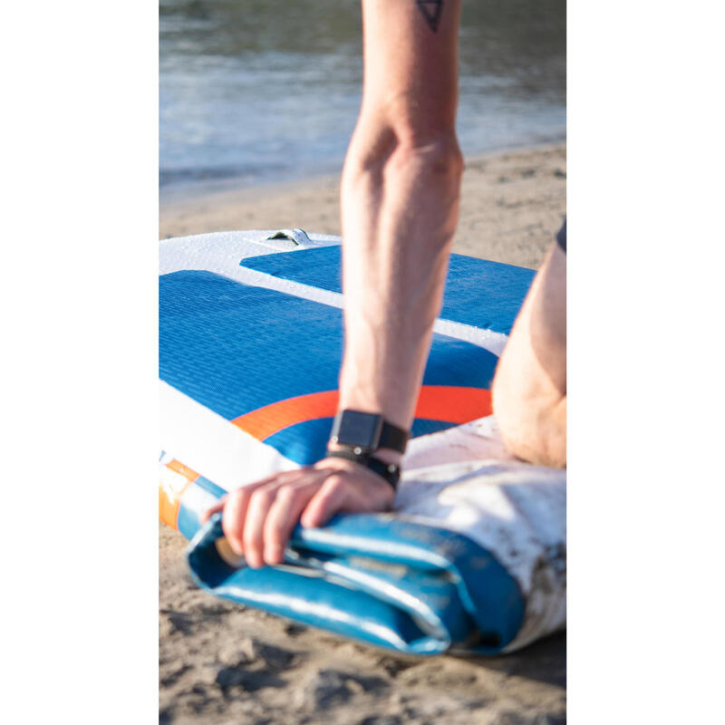 Compact opblaasbaar supboard voor beginners L wit blauw