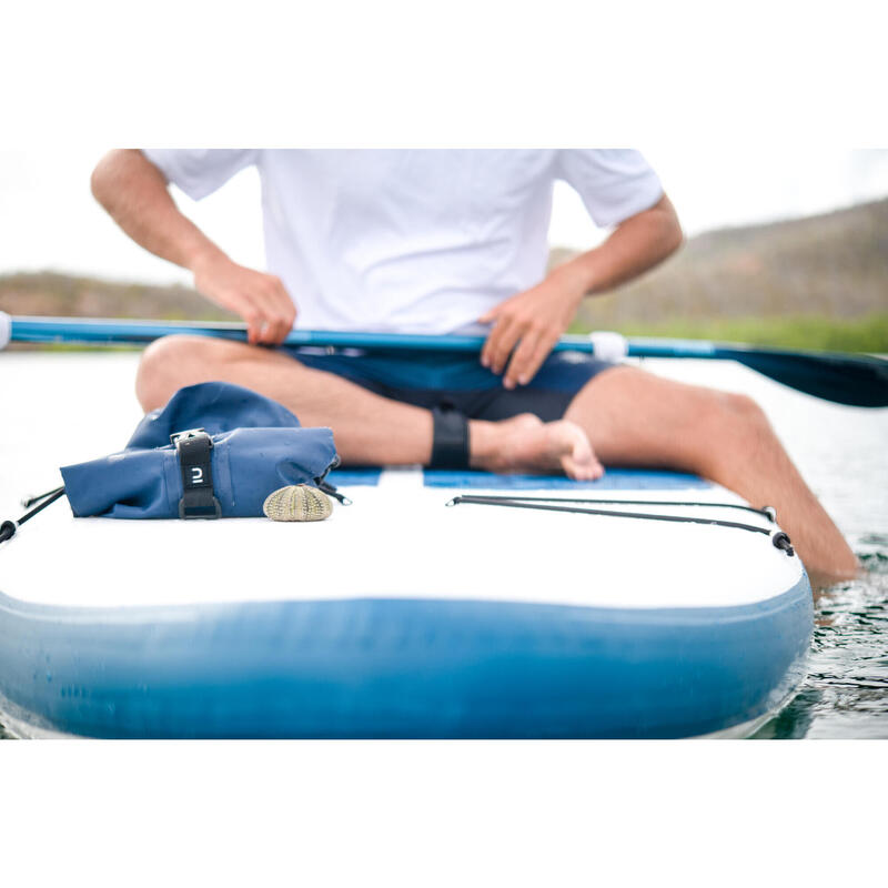 充氣式輕巧旅行立式划槳板100（10 ft）－白色／藍色