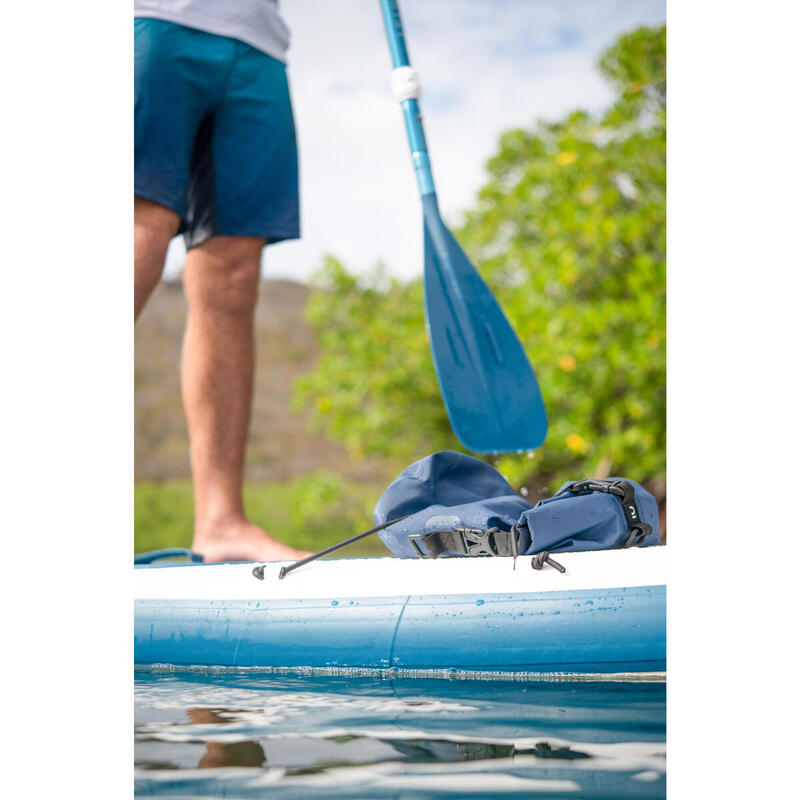 INFLATABLE COMPACT STAND-UP PADDLEBOARD WHITE AND BLUE - LARGE