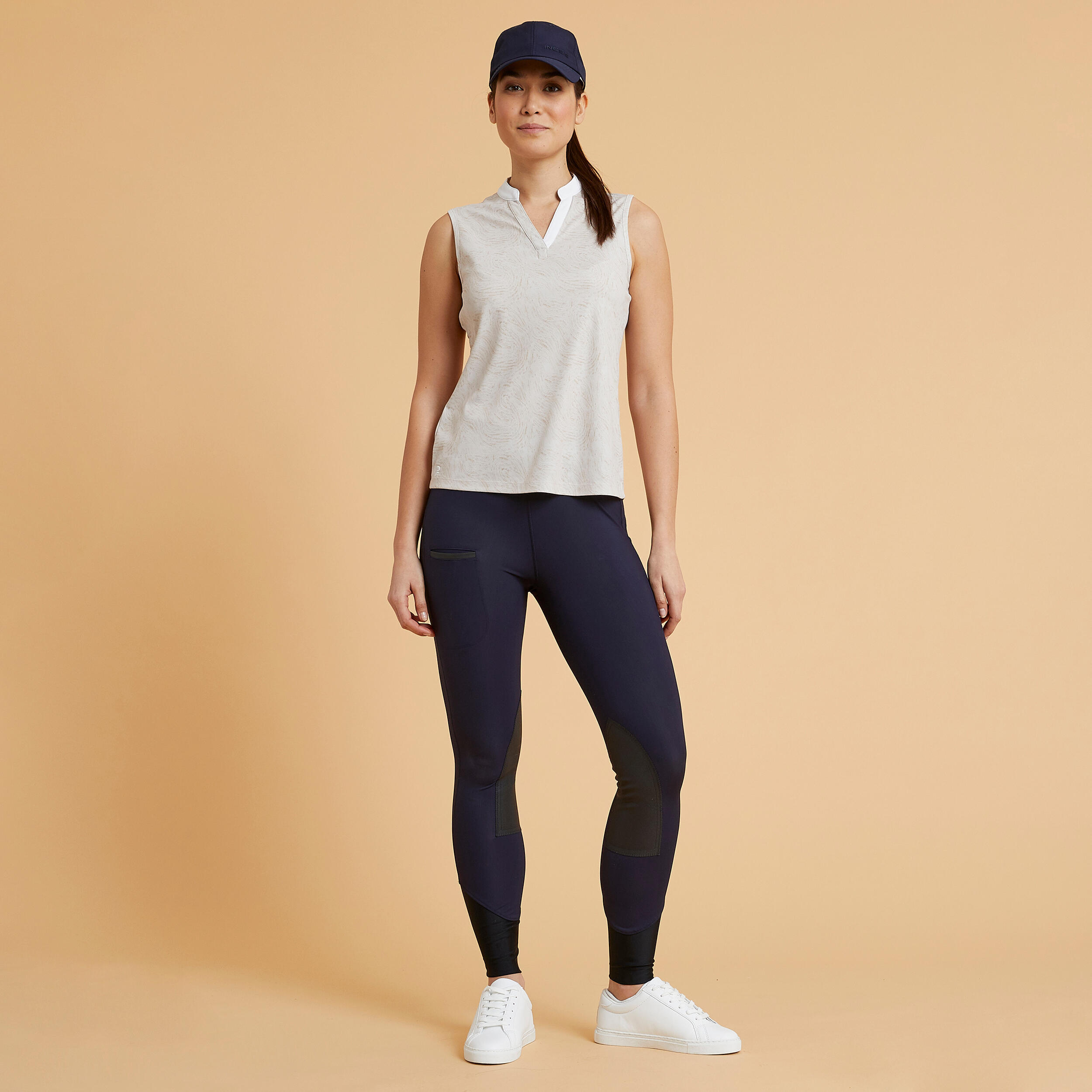 Legging d'équitation léger femme - 100 bleu 2/8