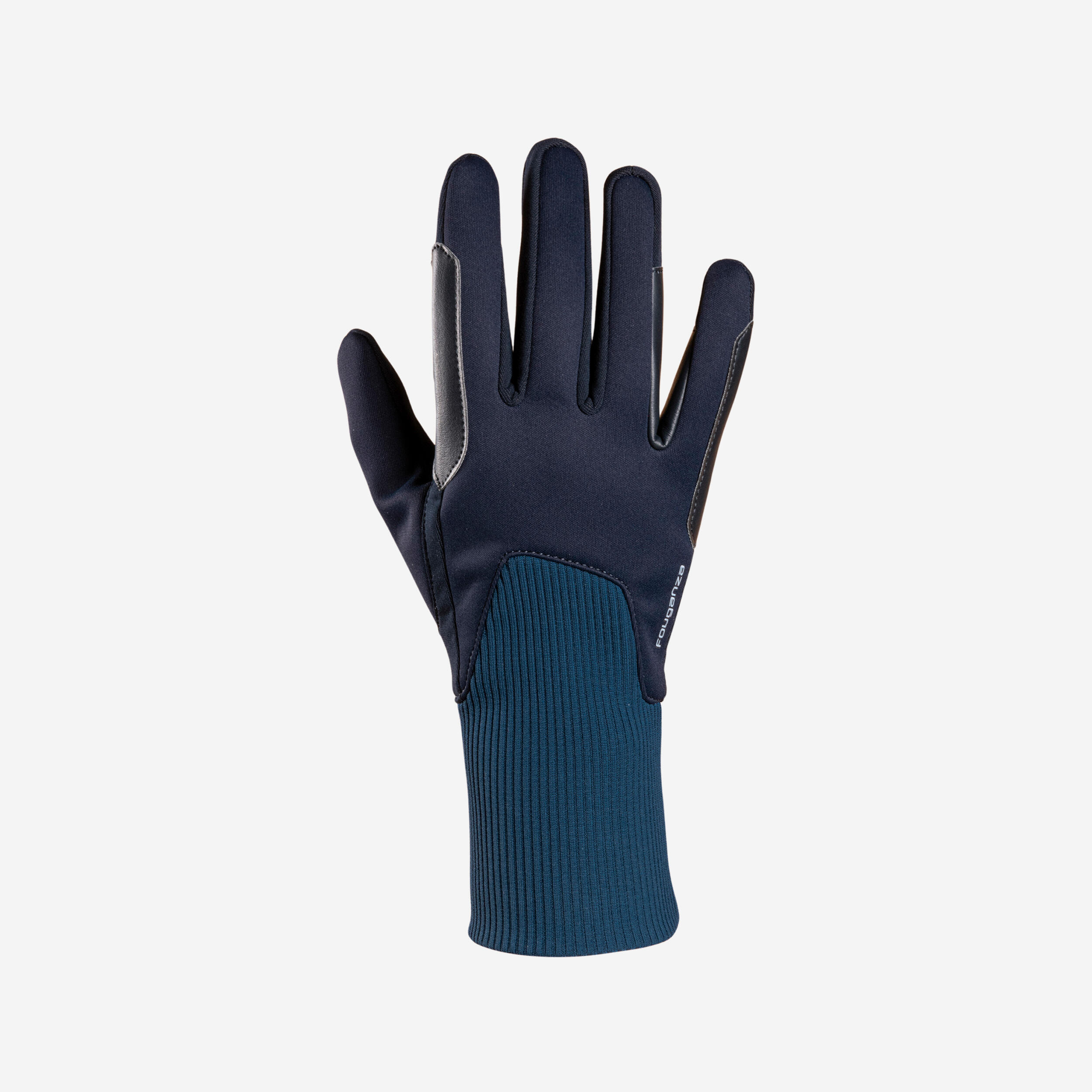 Kids' Horse Riding Gloves - 140 Warm Navy/Turquin Blue - FOUGANZA
