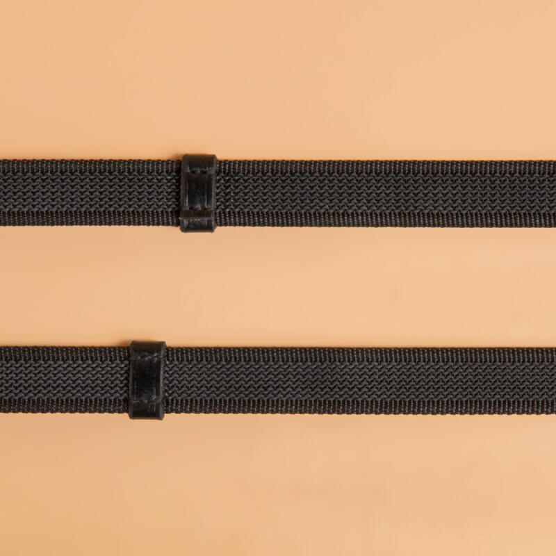 Dârlogi echitație piele grip silicon Negru Cal și ponei