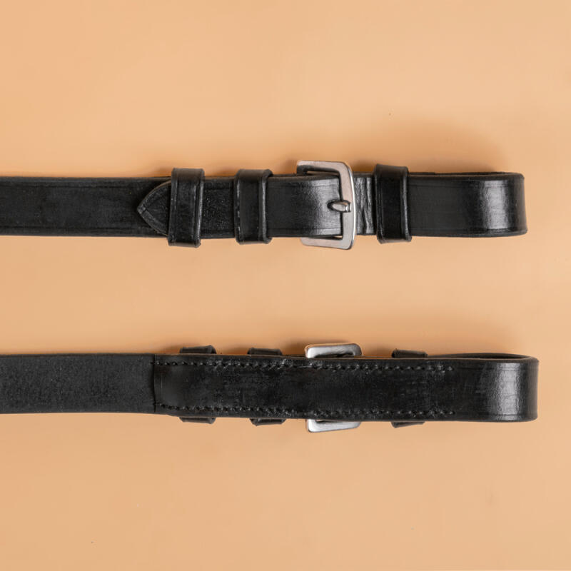 Dârlogi echitație piele grip silicon Negru Cal și ponei