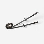 Rênes cheval et poney cuir grip silicone noires