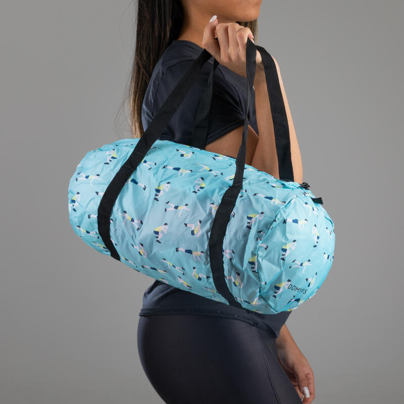 Skládací fitness taška 15 l modrá s potiskem