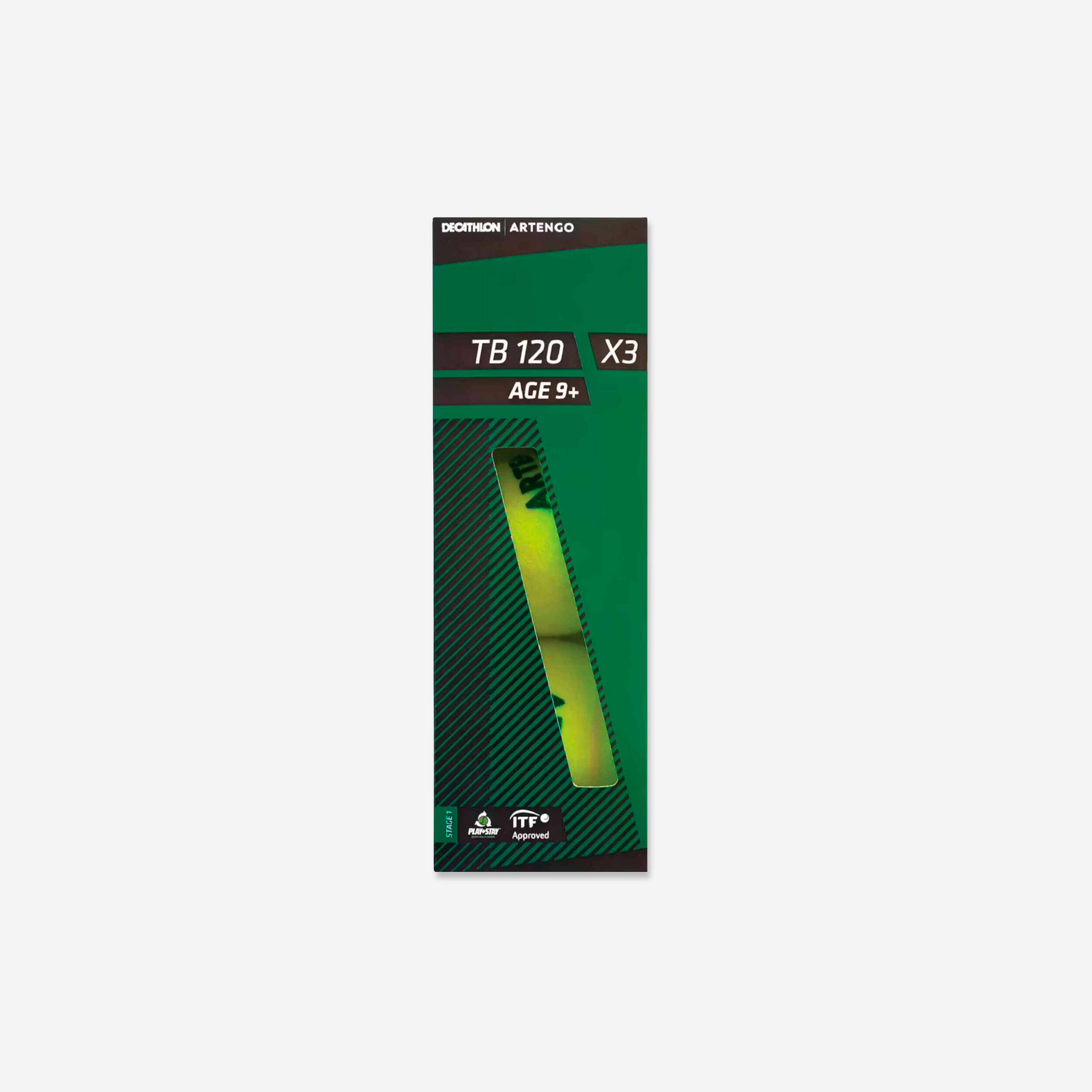Tennis Ball ITF TB120 x3 Green -  1