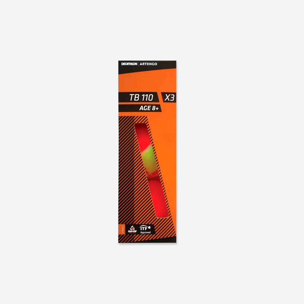 Tennis Balls TB110 x 3 - Orange