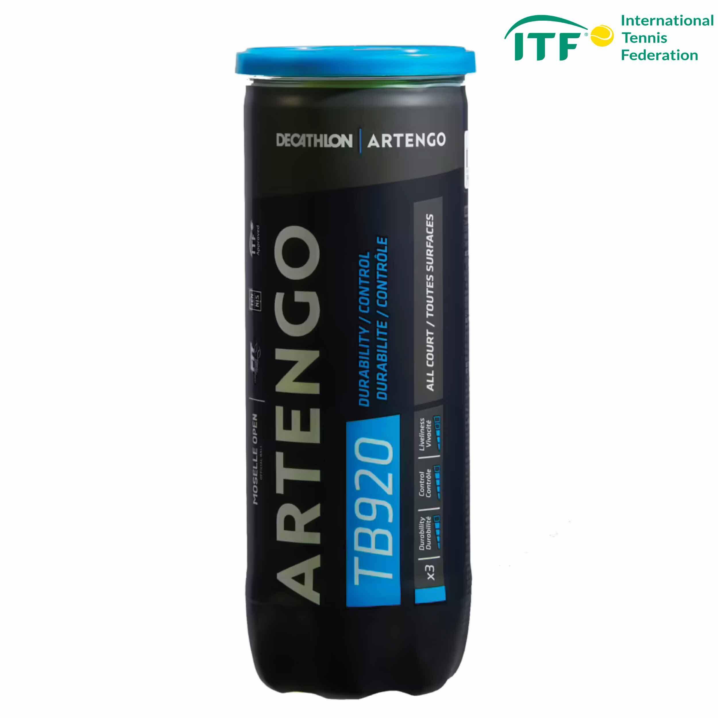 Tennis Ball ITF TB920 x3 Fluorescent Yellow -  1