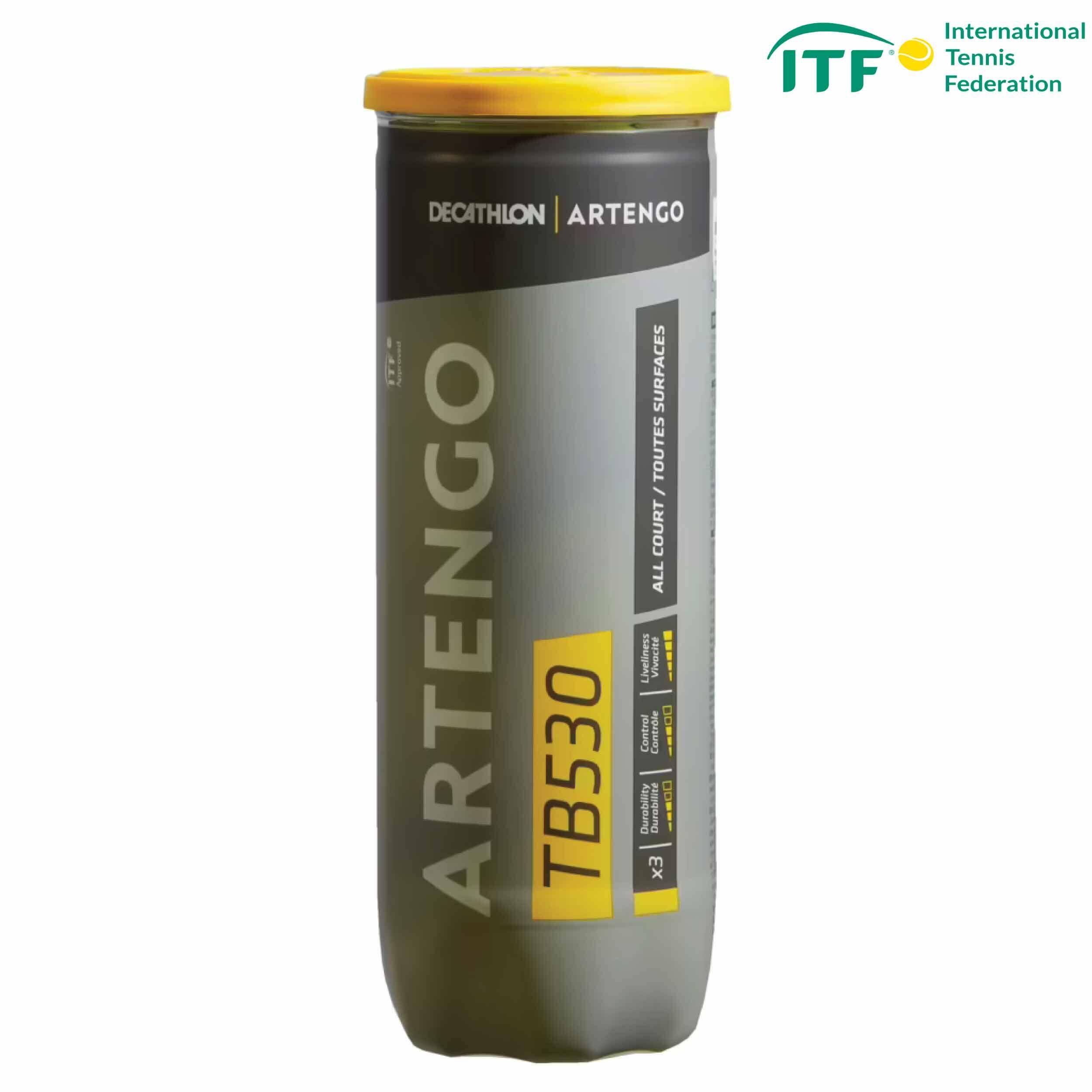 Tennis Ball ITF TB530 x3 Fluorescent Yellow -  1