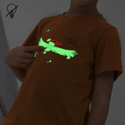 T-shirt de randonnée - MH100 KID marron phosphorescent - enfant 2-6 ANS