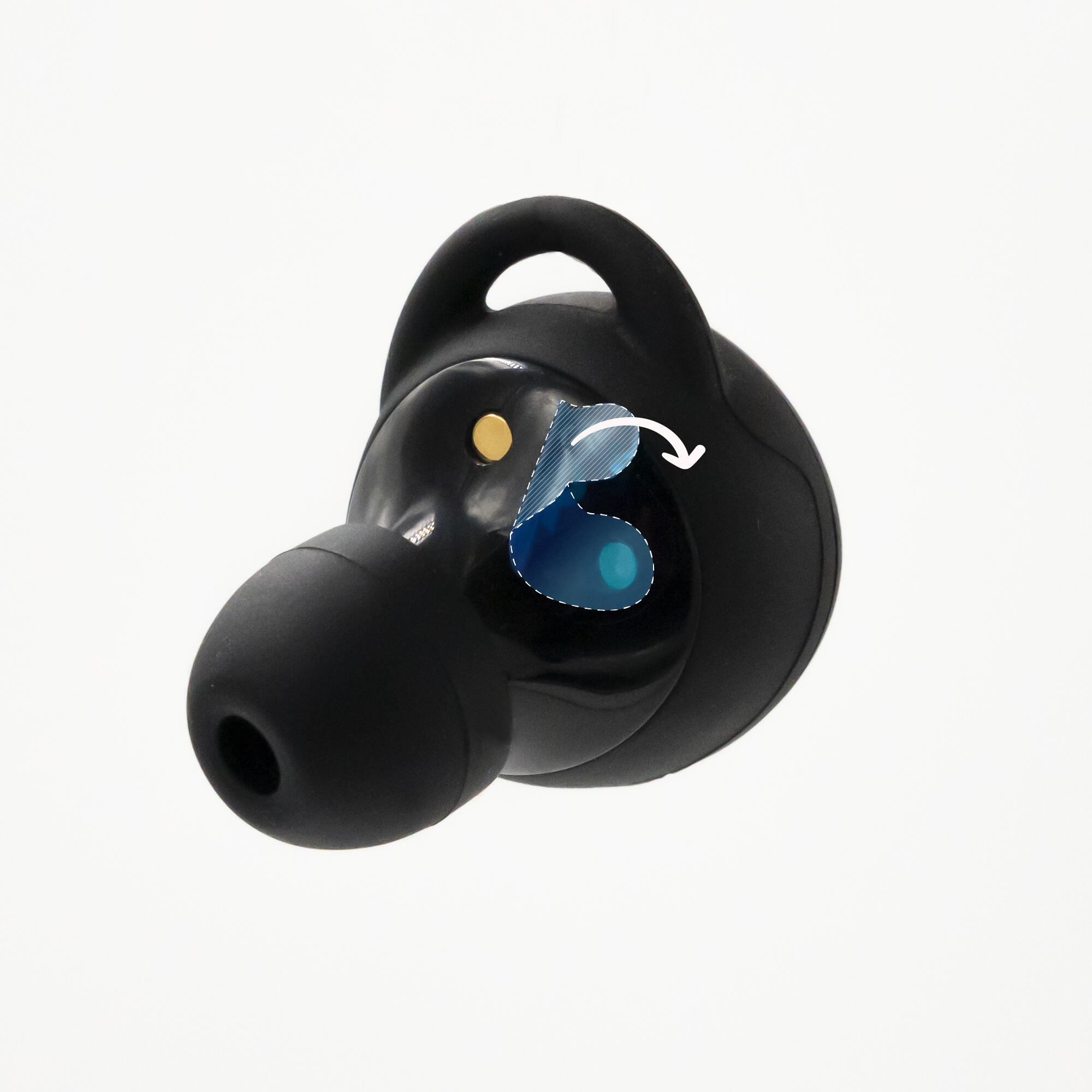 Wireless Running Earbuds - TWS 100 Black - KIPRUN