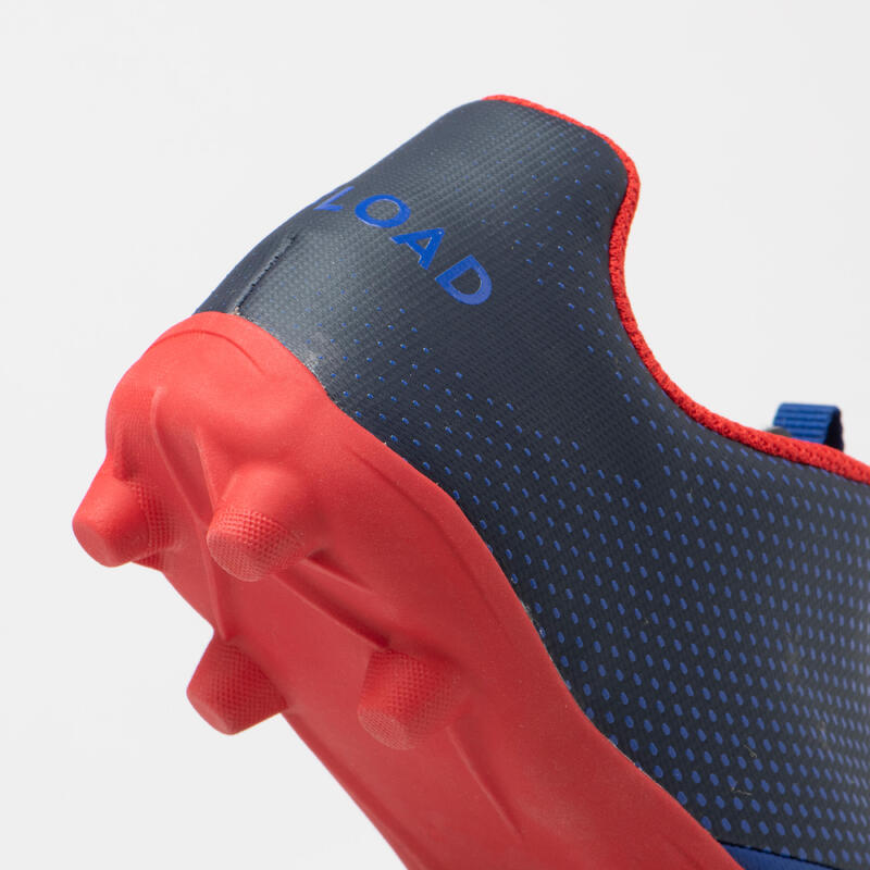 Rugbyschoenen voor kinderen vaste noppen droog terrein Skill 100 FG blauw rood