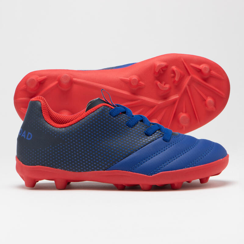 Kinder Rugby Schuhe FG (trockener Untergrund) - Skill 100 blau/rot
