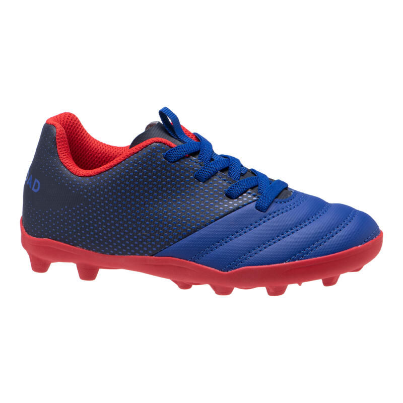 Rugbyschoenen voor kinderen SKILL 100 FG vaste noppen droog terrein blauw/rood