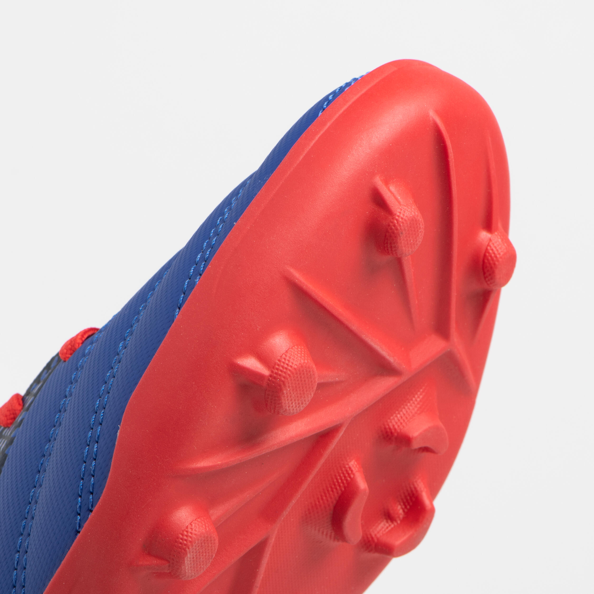 Chaussures de rugby moulées terrain sec Enfant - SKILL 100 FG bleu rouge 5/6
