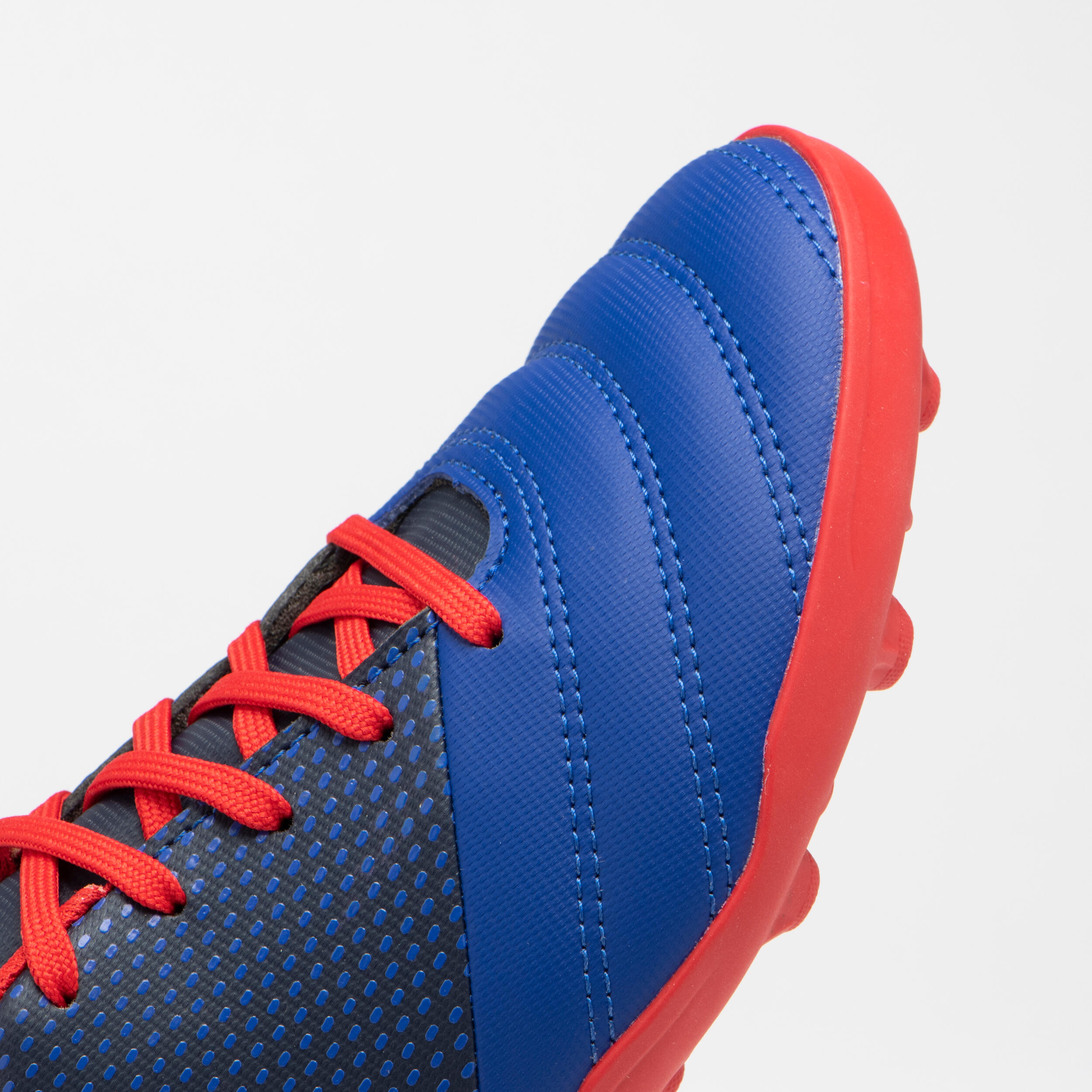 Chaussures de rugby moulées terrain sec Enfant - SKILL 100 FG bleu rouge 4/6