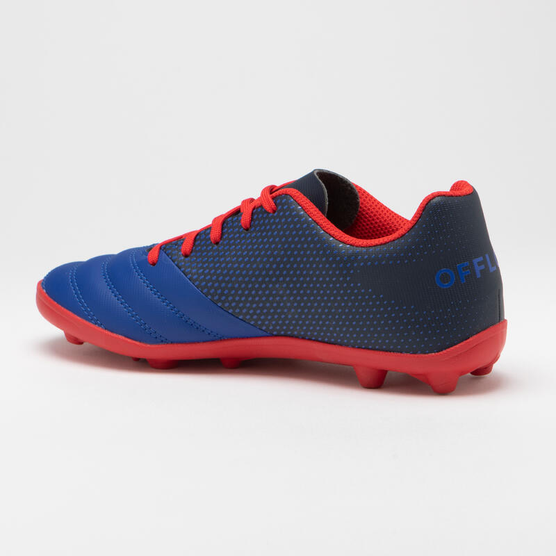 Rugbyschoenen voor kinderen Skill 100 FG droog terrein vaste noppen blauw/rood