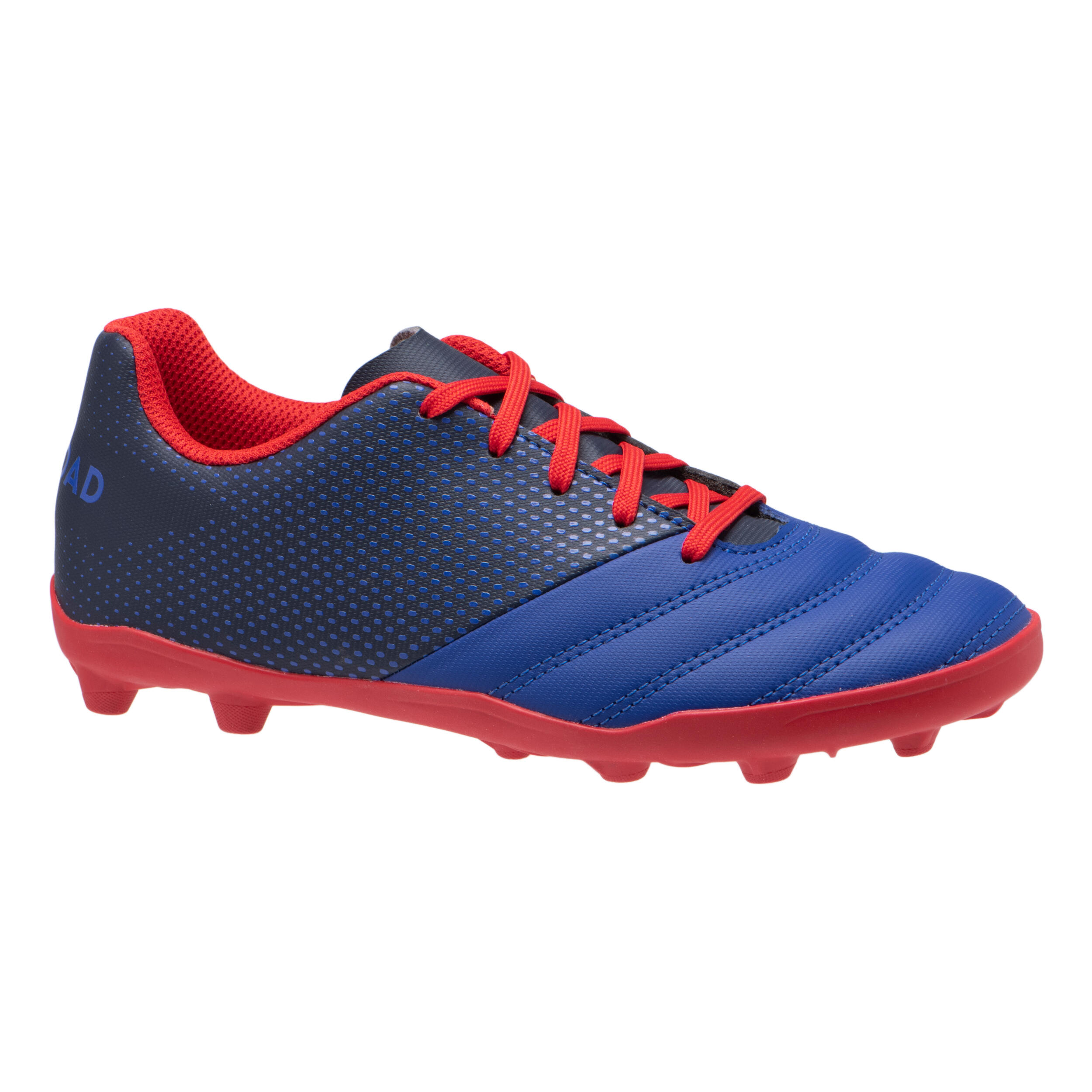 Chaussures de rugby moulées terrain sec Enfant - SKILL 100 FG bleu rouge 1/6
