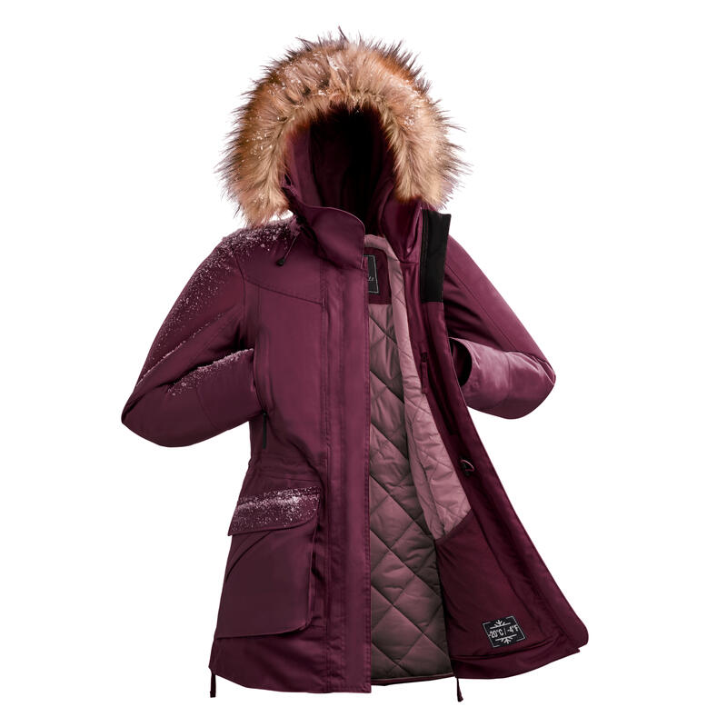 Winterjacke Parka Damen bis -20 °C wasserdicht Winterwandern - SH900 grün