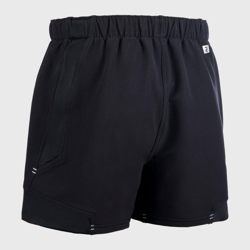 Rugbyshort voor heren R900 zwart