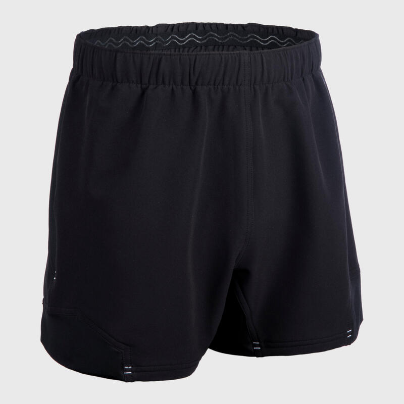 Rugbyshort voor heren R900 zwart