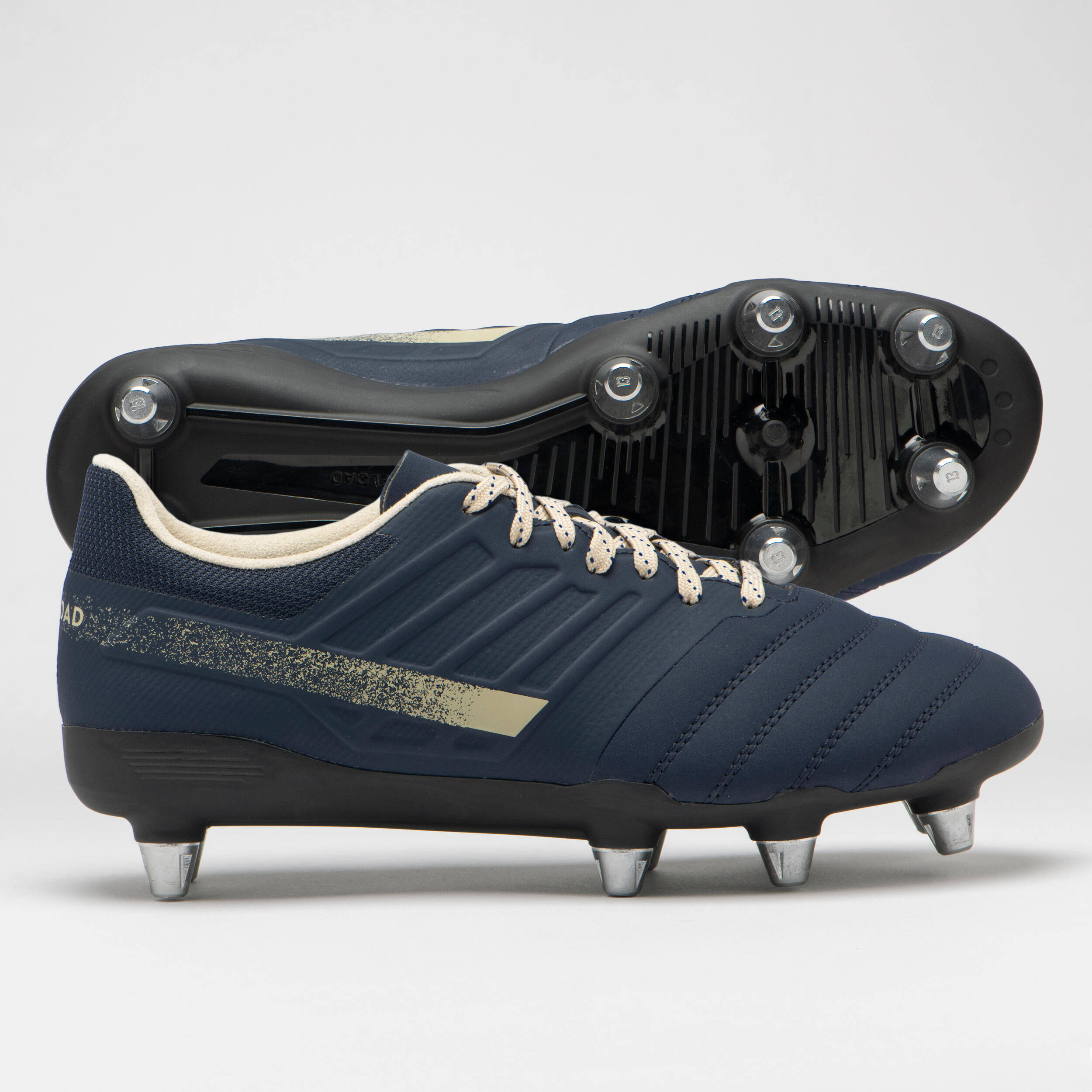 Men Rugby Boots for Soft Pitch R500 SG8 - Navy Blue -  2