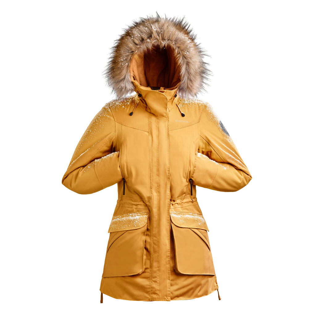 Winterjacke Parka Damen bis -20 °C wasserdicht Winterwandern - SH900 grün