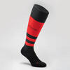 Hoge rugbysokken heren R500 rood/zwart