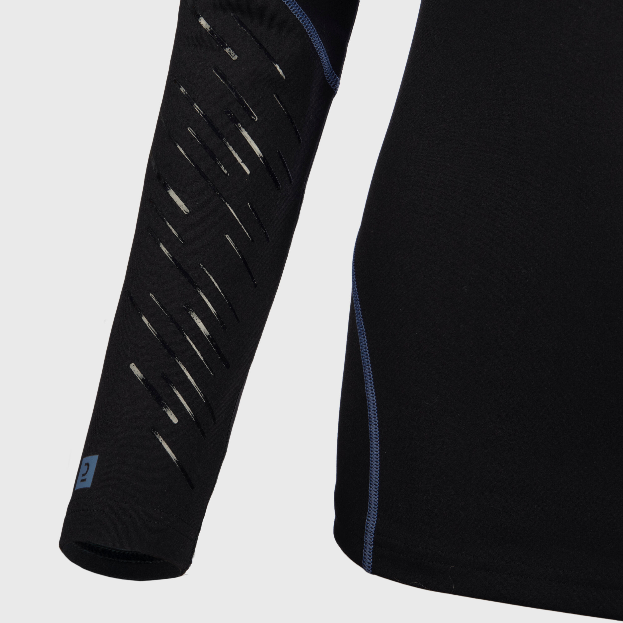 Women's Long-Sleeved Rugby Base Layer 500 - Black/Stormy Blue 4/4
