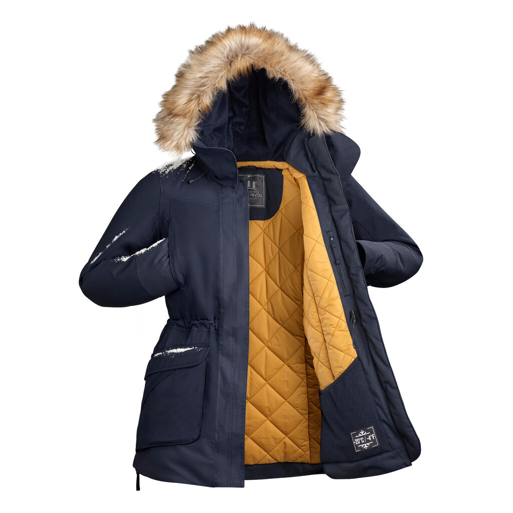 Winterjacke Parka Damen bis -20 °C wasserdicht Winterwandern - SH900 grün