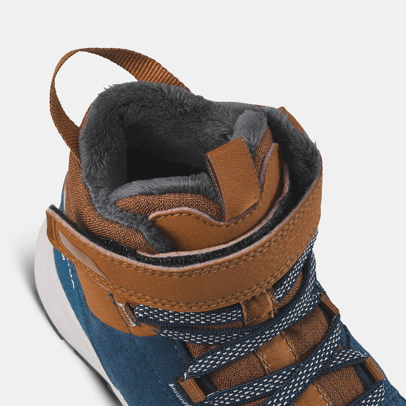 Chaussures chaudes imperméables de randonnée SH500 cuir scratch - enfant 24-34