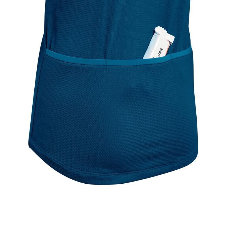 Radtrikot kurzarm 100 Kinder blau