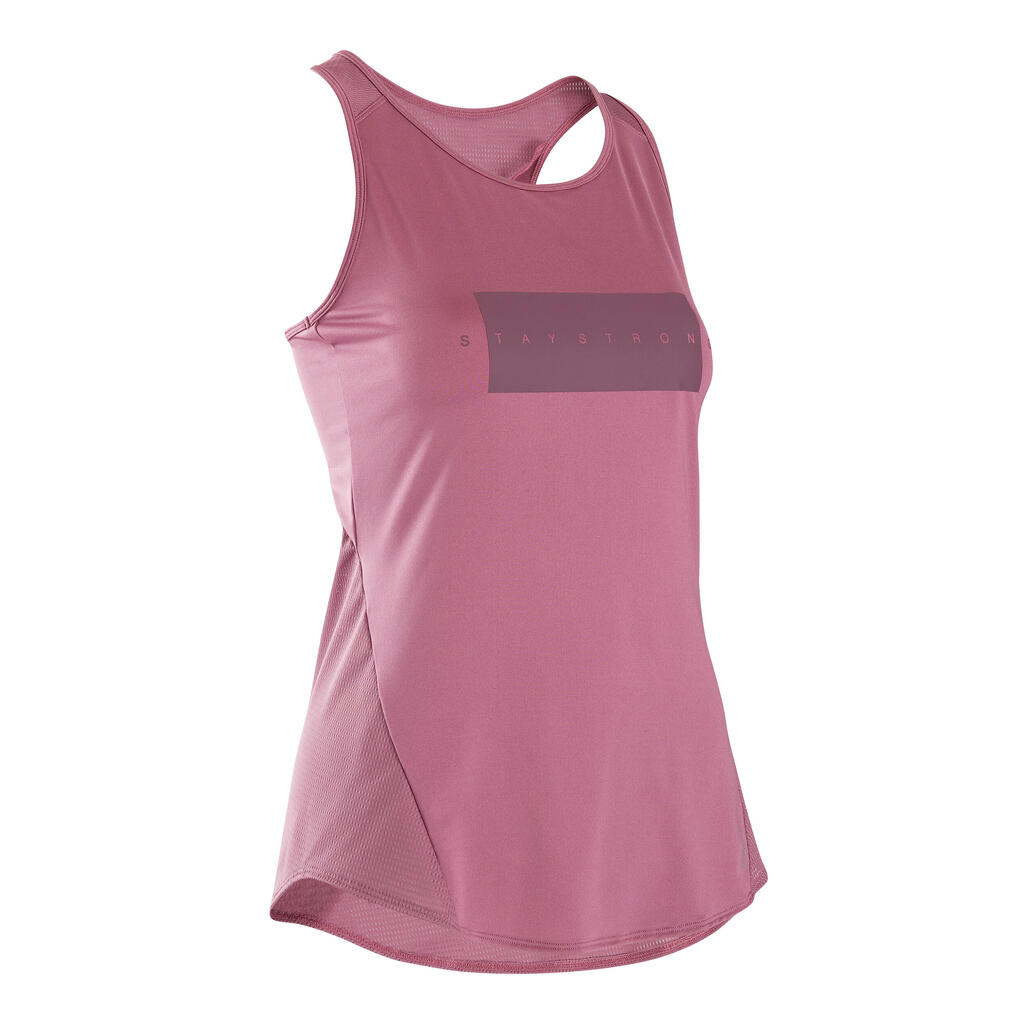 Top lang Rundhalsausschnitt Fitness Cardio Damen grün