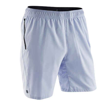 Pantalón Corto Fitness Essential Hombre Lila Transpirable Bolsillos Cremallera