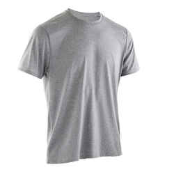 Men's Breathable Crew Neck Essential Fitness T-Shirt - Mottled Grey