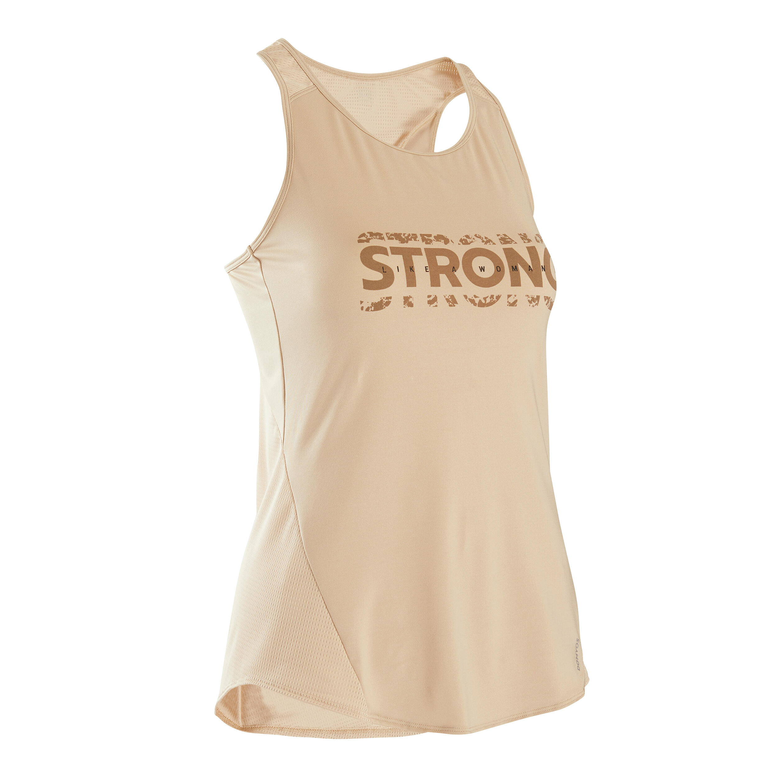 Women's Long Fitness Cardio Tank Top - Beige 1/7