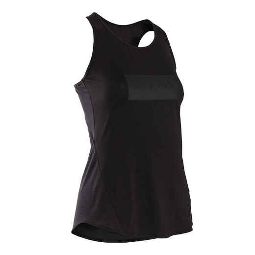 
      Women's Long Fitness Cardio Crew Neck Tank Top - Black
  