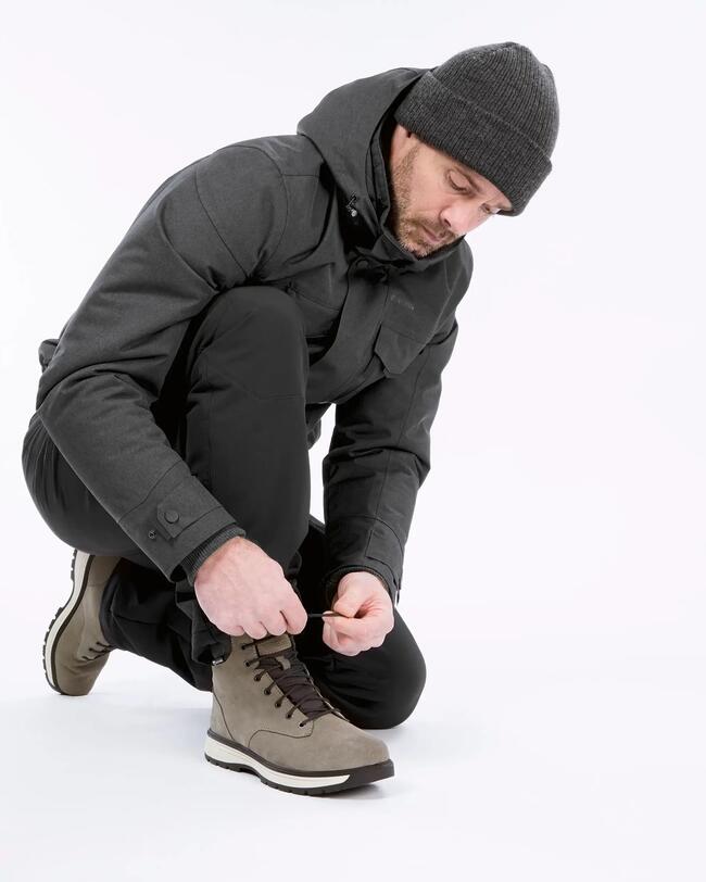Chaussures chaudes et imperméables de randonnée en cuir Homme - SH500 hautes