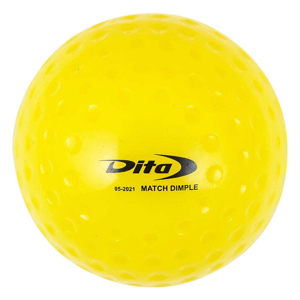 Žolės riedulio kamuoliukas su duobutėmis, geltonas