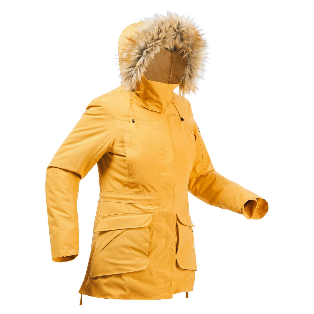 Winterjacke Parka Damen bis -20 °C wasserdicht Winterwandern - SH900 grün