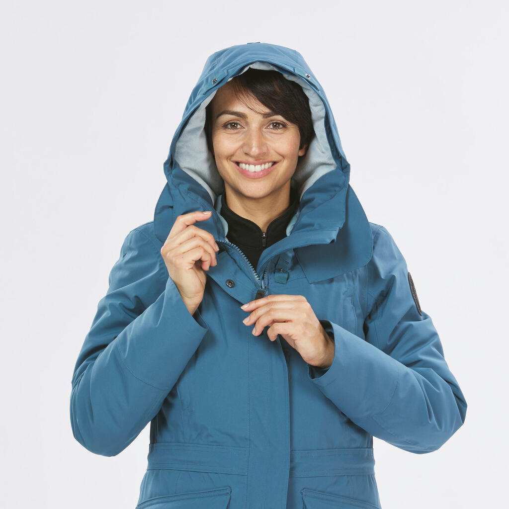 Winterjacke Parka Damen bis -20 °C wasserdicht Winterwandern - SH900 grün