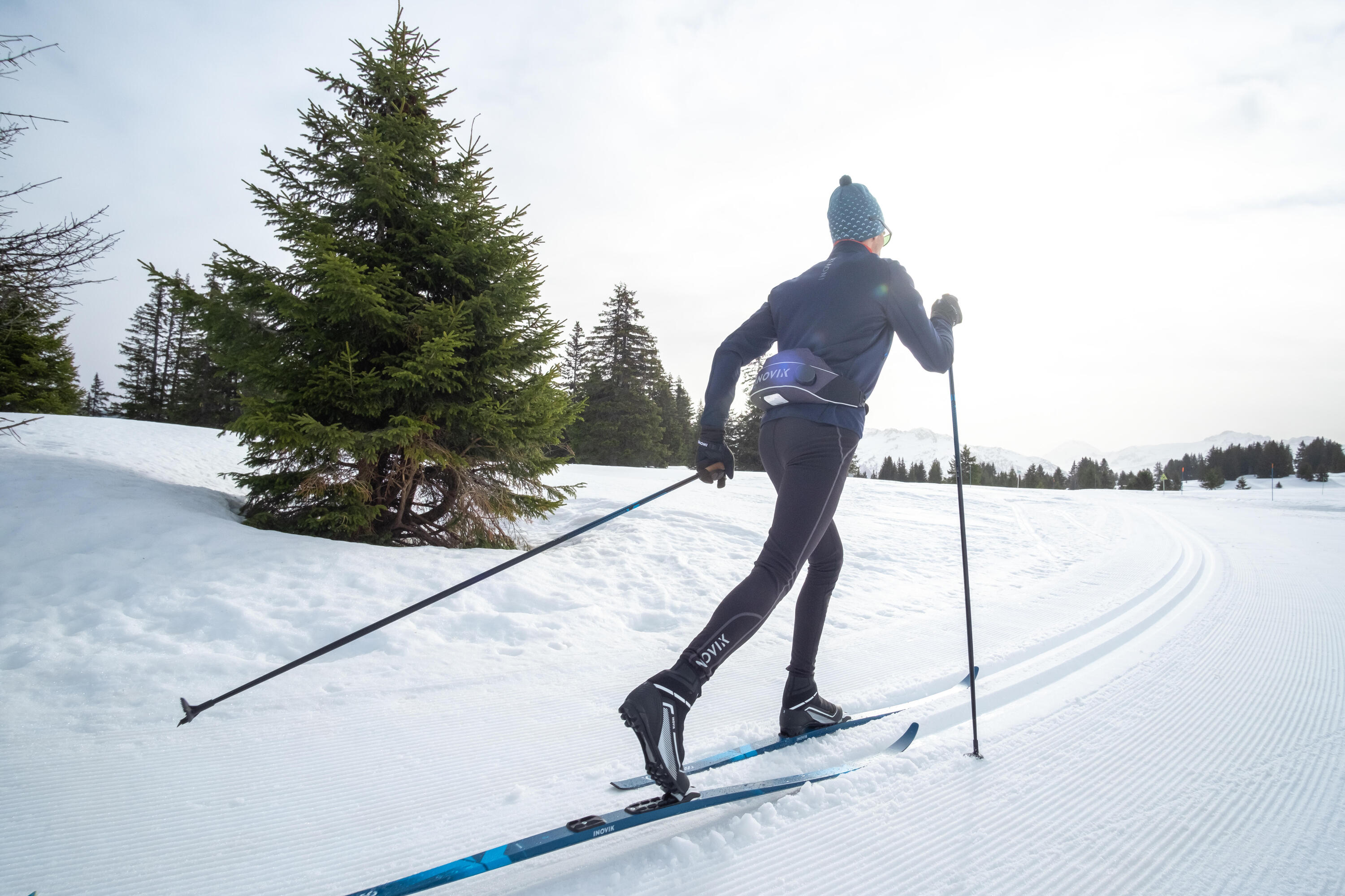 Men's Cross-Country Ski Warm Tights XC S 100 - Black INOVIK