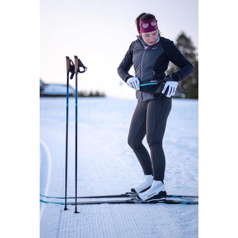 Calças justas de ski de fundo preto XC S TIGHT 100 mulher