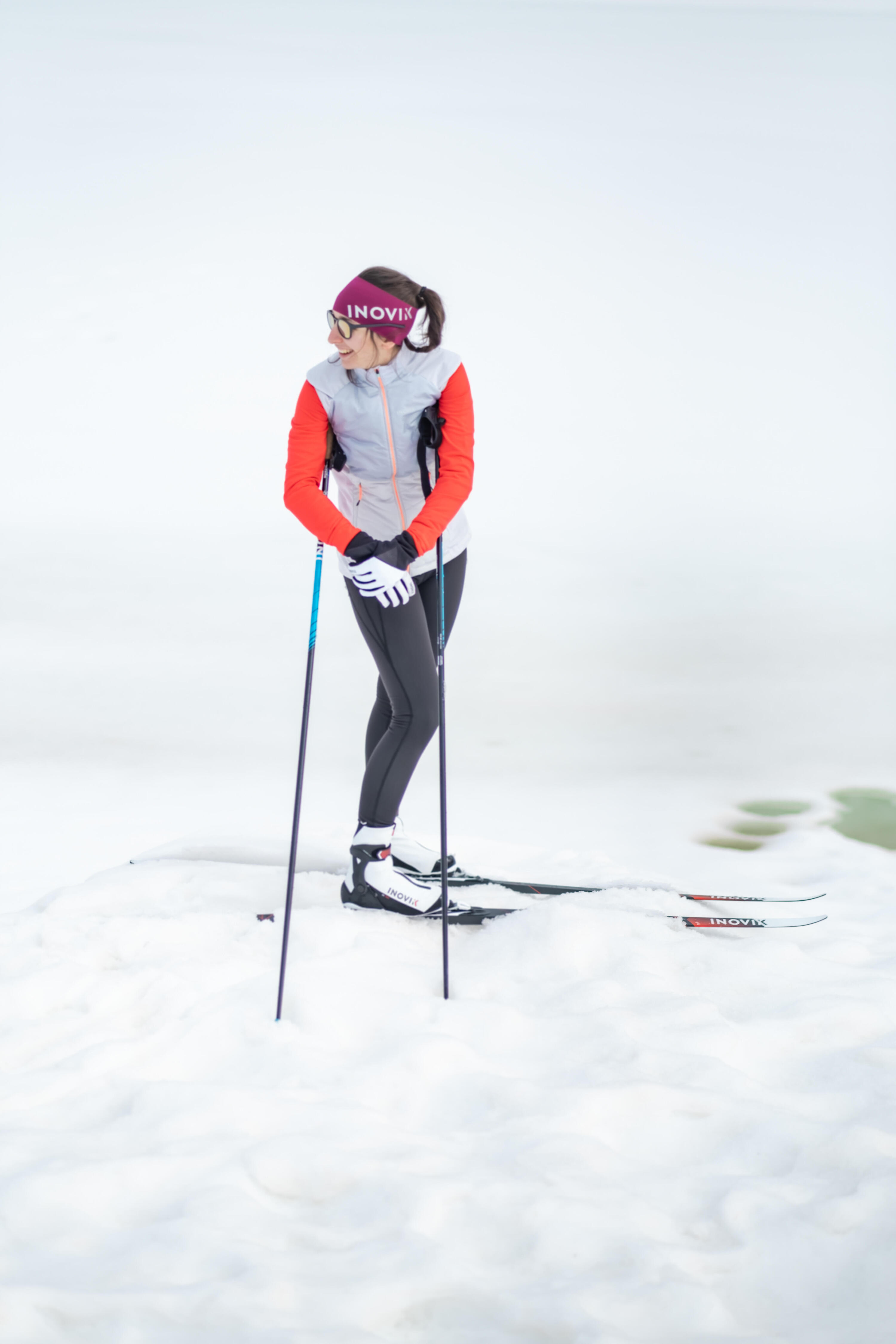 Women's Cross-Country Skiing Warm Tights XC S 100 - Black INOVIK