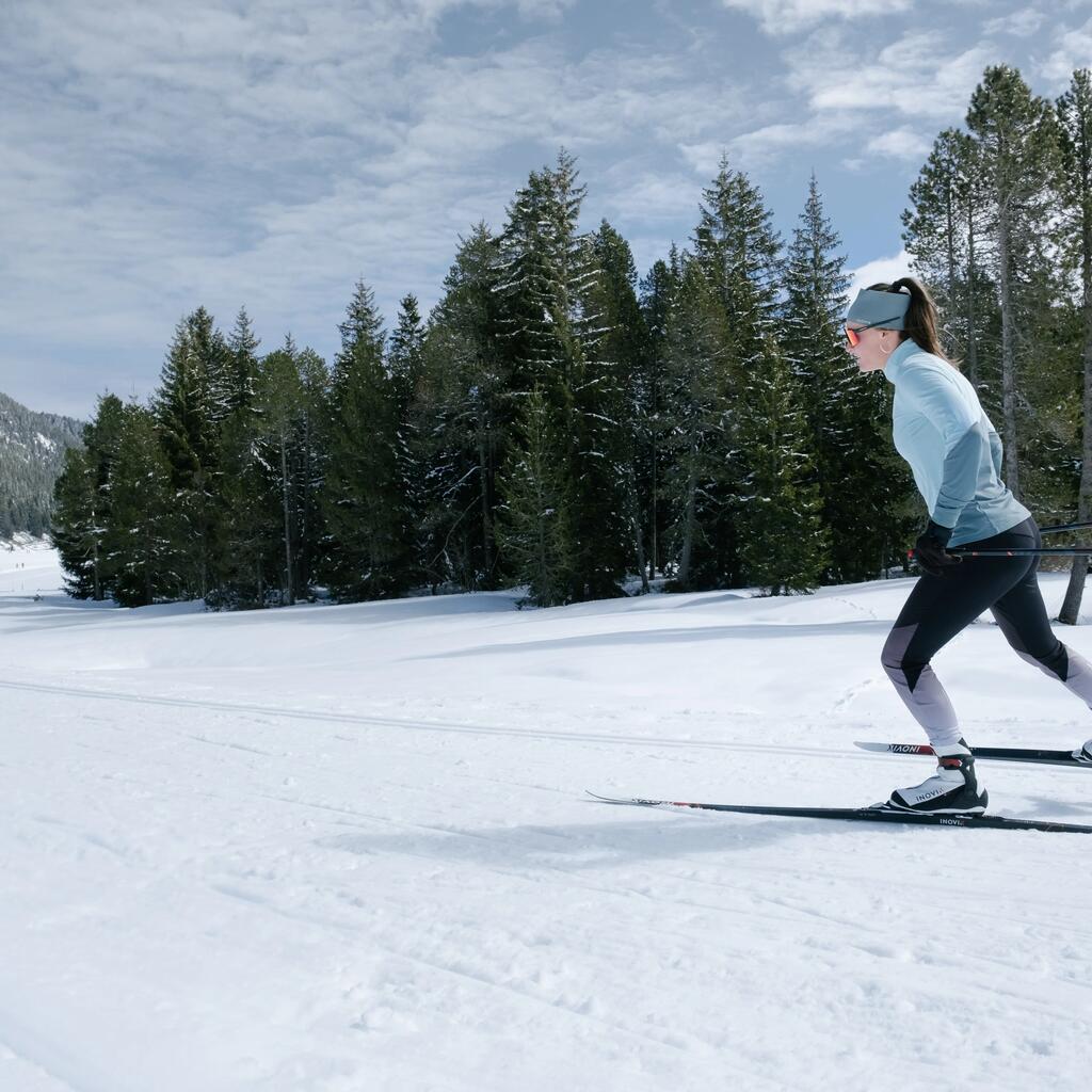 WOMEN'S 500 CROSS-COUNTRY SKI TIGHTS - GREEN