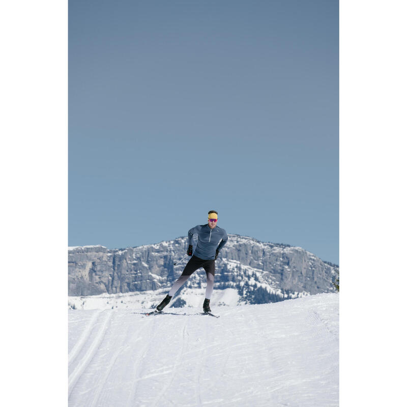 CALÇAS JUSTAS DE SKI DE FUNDO 500 HOMEM - PRETO