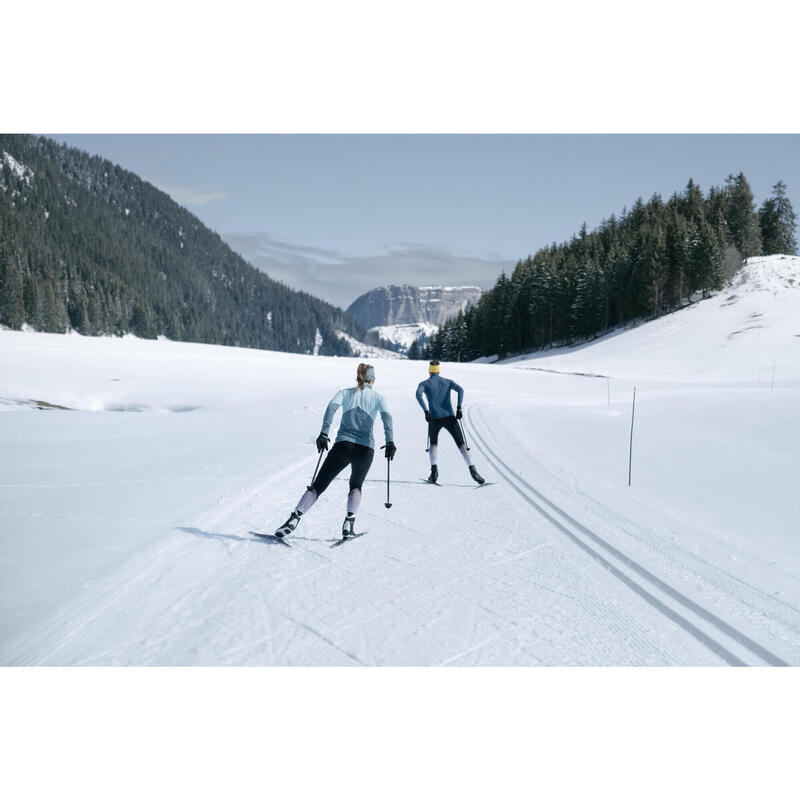 CALÇAS JUSTAS DE SKI DE FUNDO 500 HOMEM - PRETO