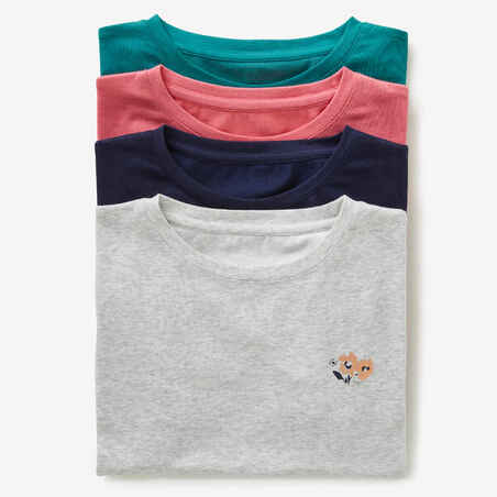 Girls' Cotton T-Shirt - Navy